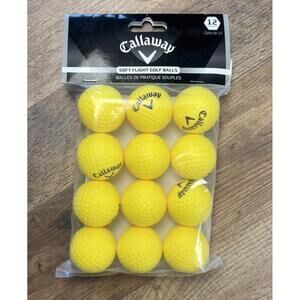 12 Callaway Soft Flight Practice Golf Balls Yellow Lightweight Foam New